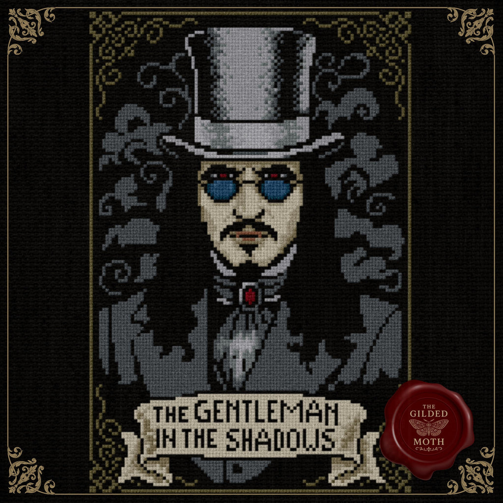 Counted Cross Stitch Pattern: Victorian romantic Gothic Dracula vampire embroidery pdf