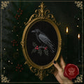 Christmas raven counted Cross Stitch Pattern | Gothic Christmas Embroidery PDF pack | Dark Holiday Decor | Black Aida Digital Download |
