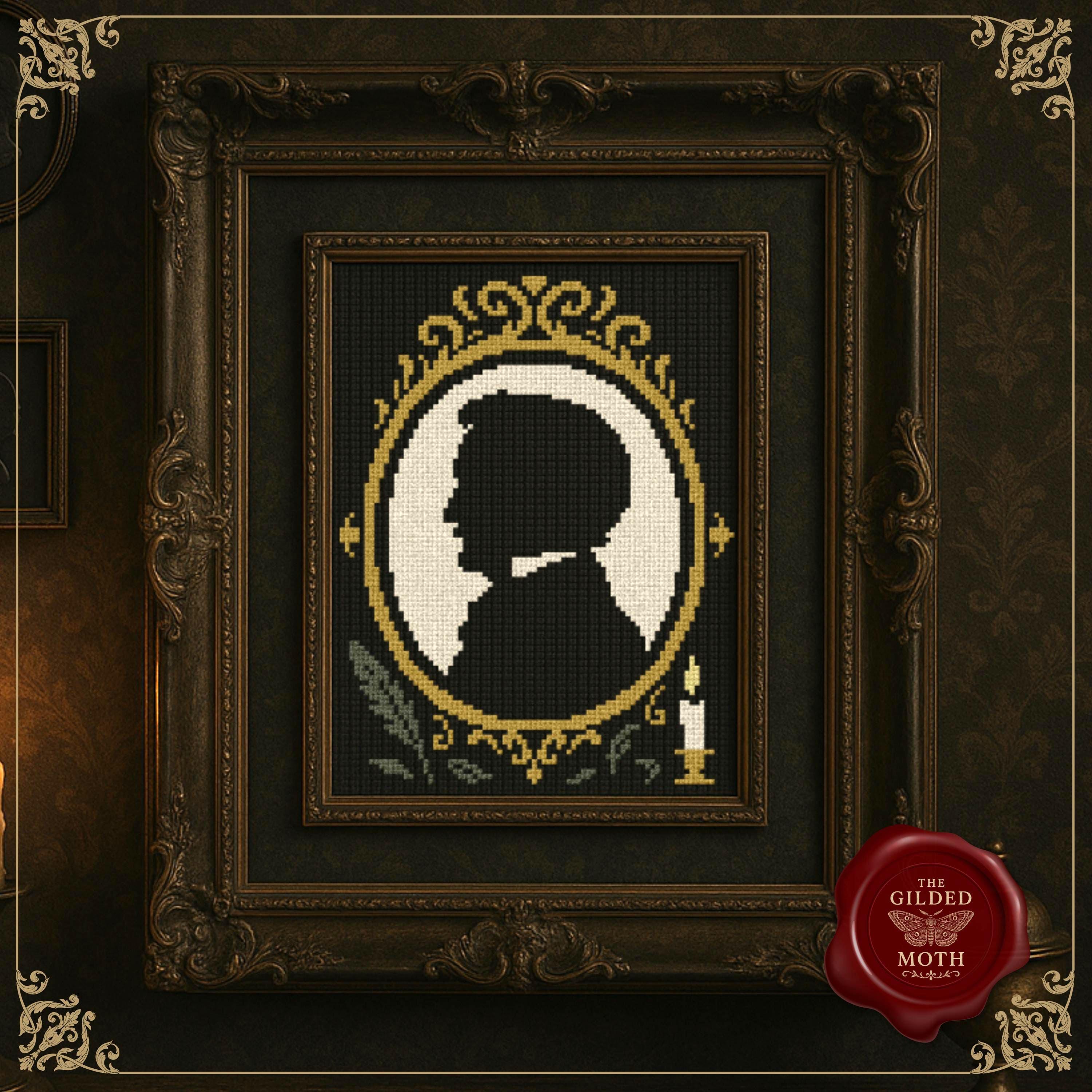 Edgar Allan Poe counted Cross Stitch Pattern: Gothic Silhouette (PDF)