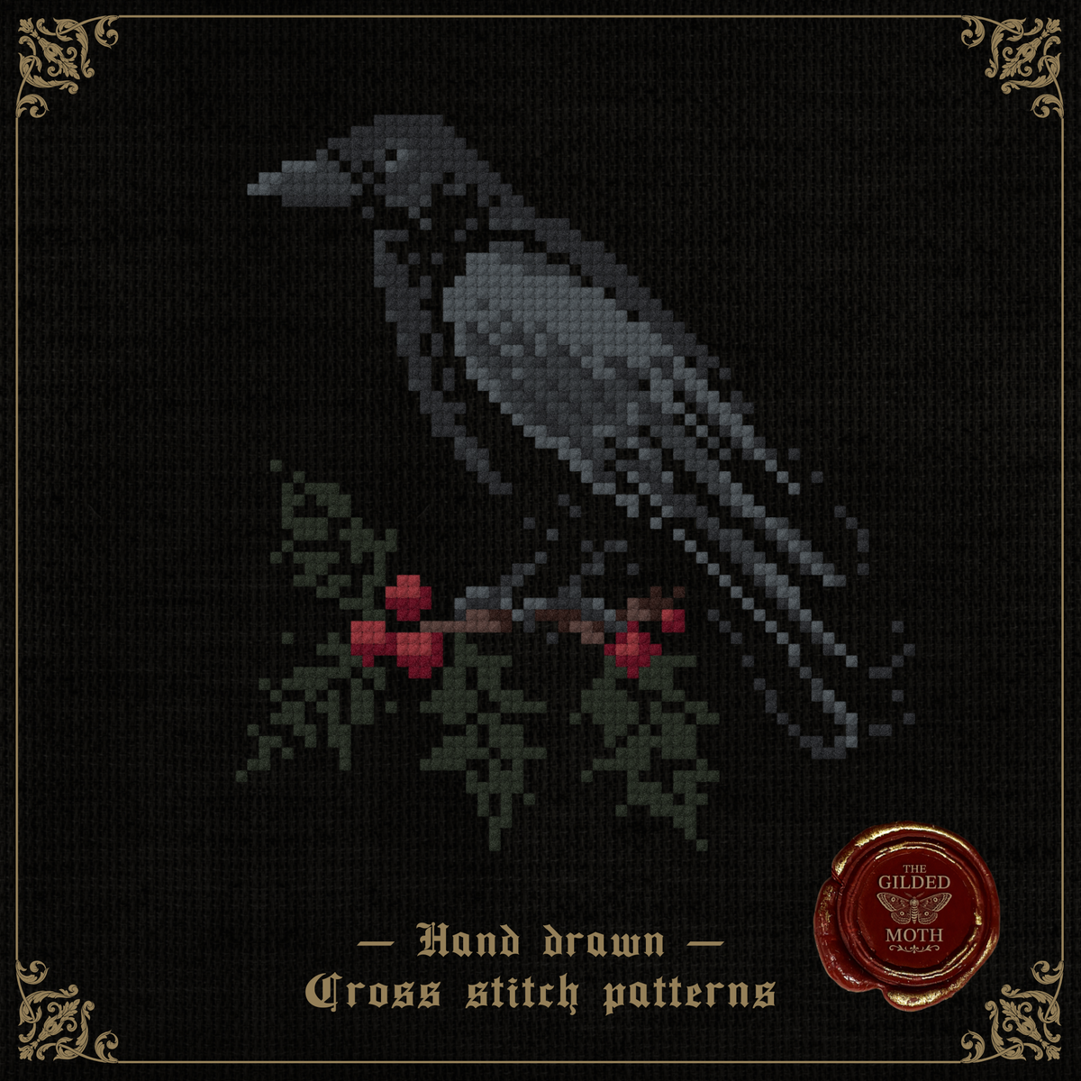 Christmas Raven Pattern