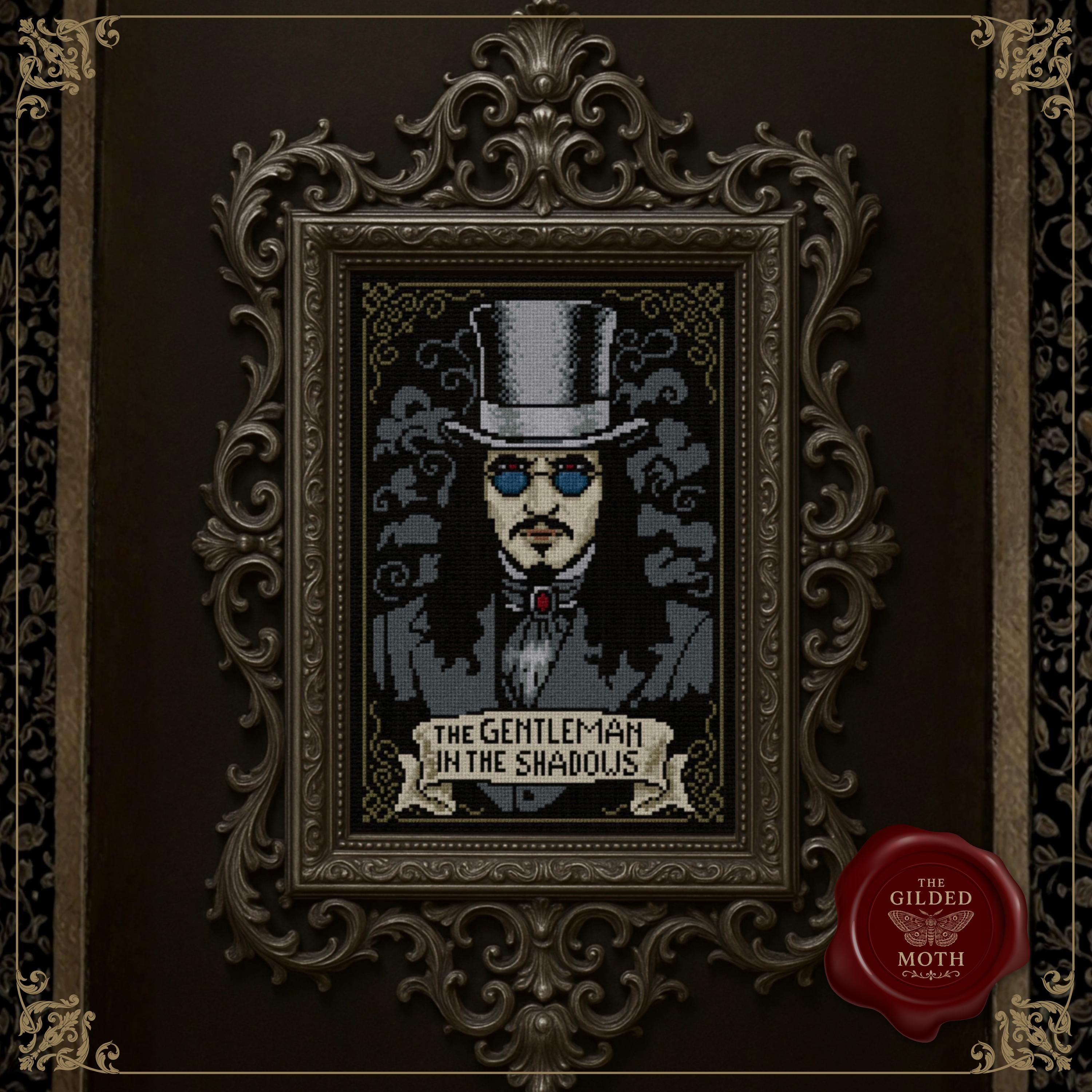 Counted Cross Stitch Pattern: Victorian romantic Gothic Dracula vampire embroidery pdf