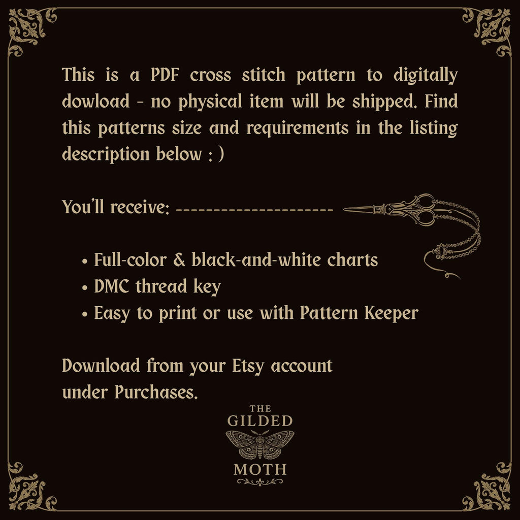 Gothic Archangel Cross Stitch Pattern • Dark Angel with Sword, Medieval Blackwork Embroidery PDF, Black Aida Religious Art, Instant Download