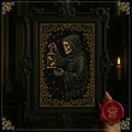 Lantern Grim Reaper Cross Stitch Pattern • Gothic Skeleton Embroidery • Needlework • Dark Academia Black Aida Sampler • Medieval Wall Art