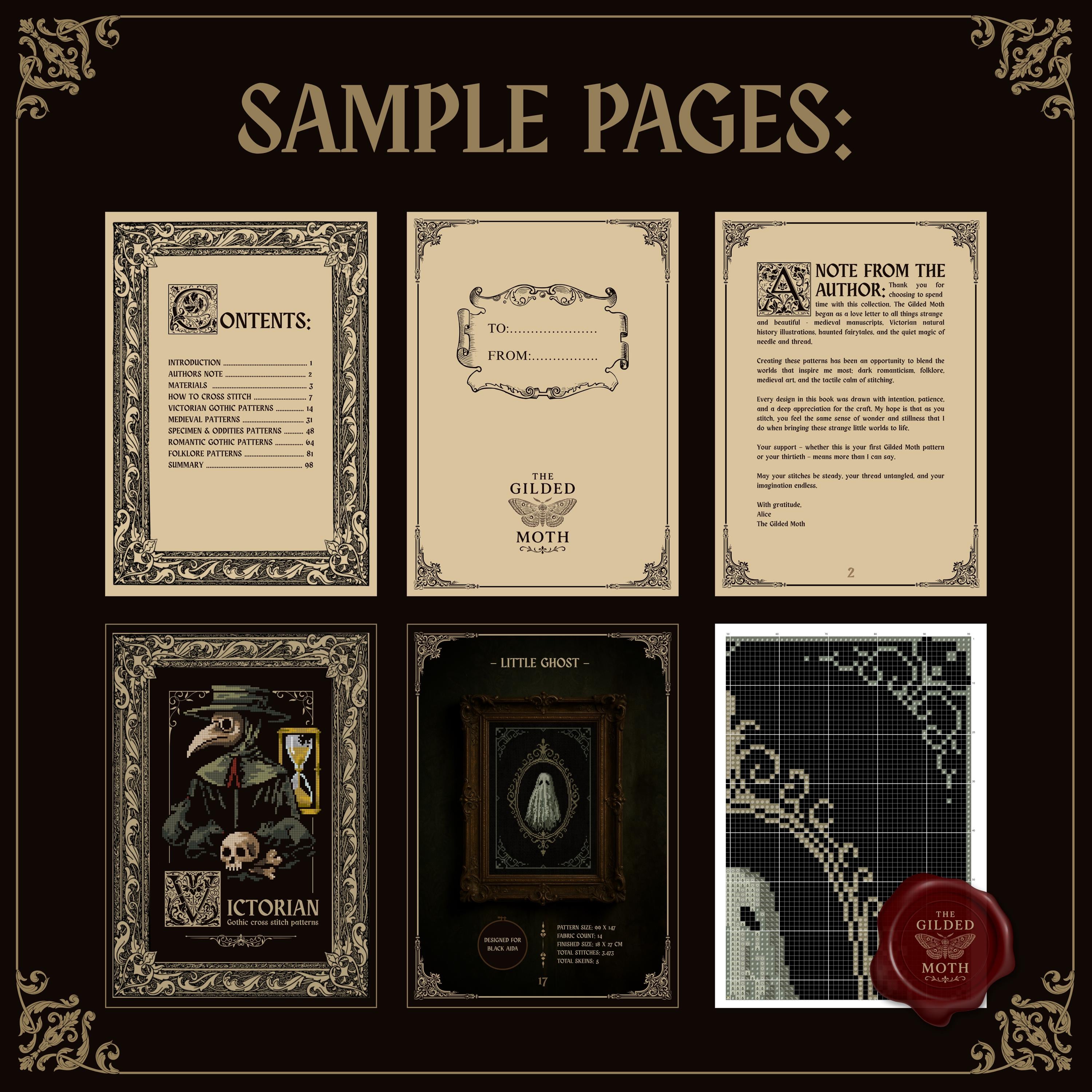 Gothic Cross Stitch Pattern Book | Medieval & gothic Designs | 40 Patterns Digital counted Cross Stitch pack bundle gift for cross stitcher