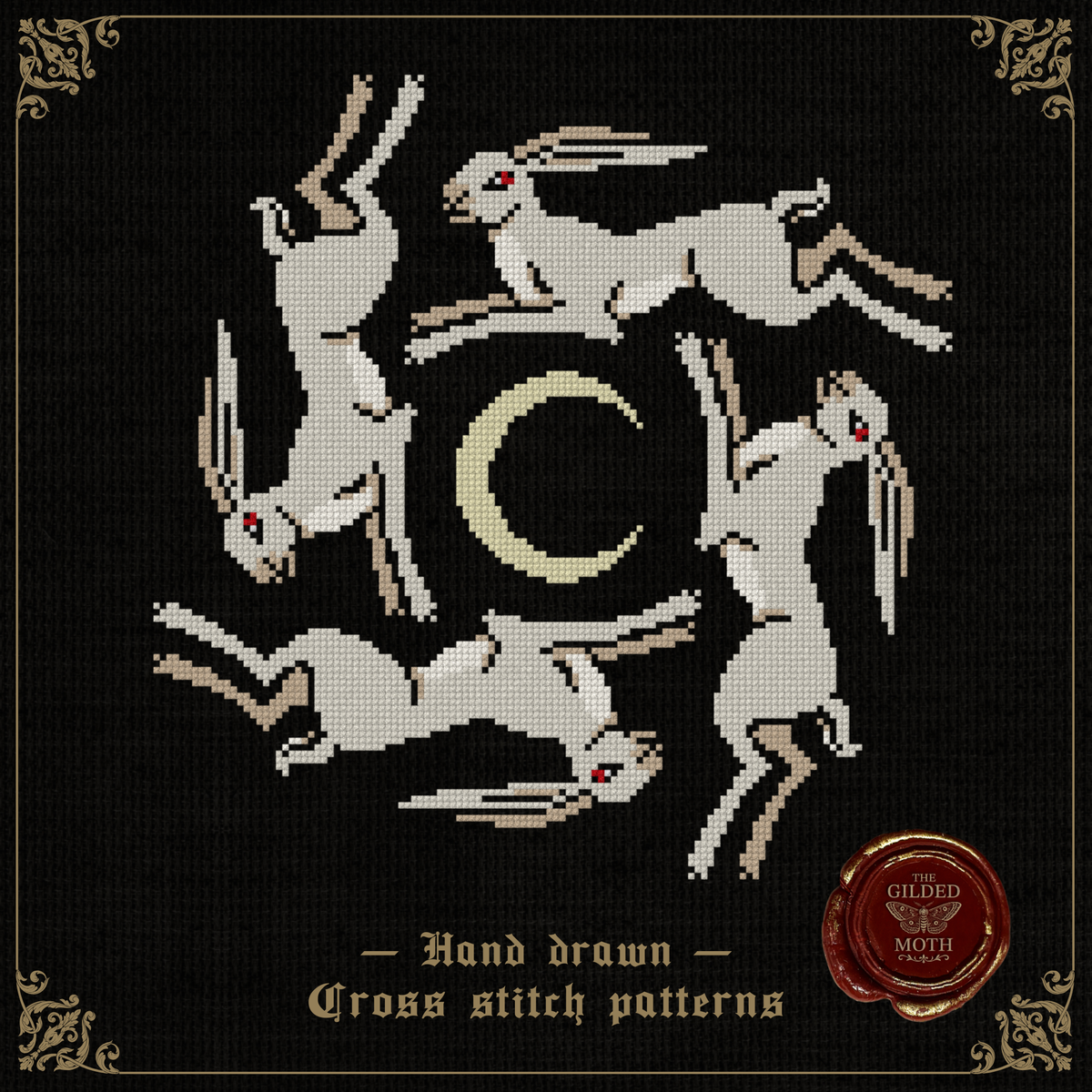 Horned Moon Hares Pattern