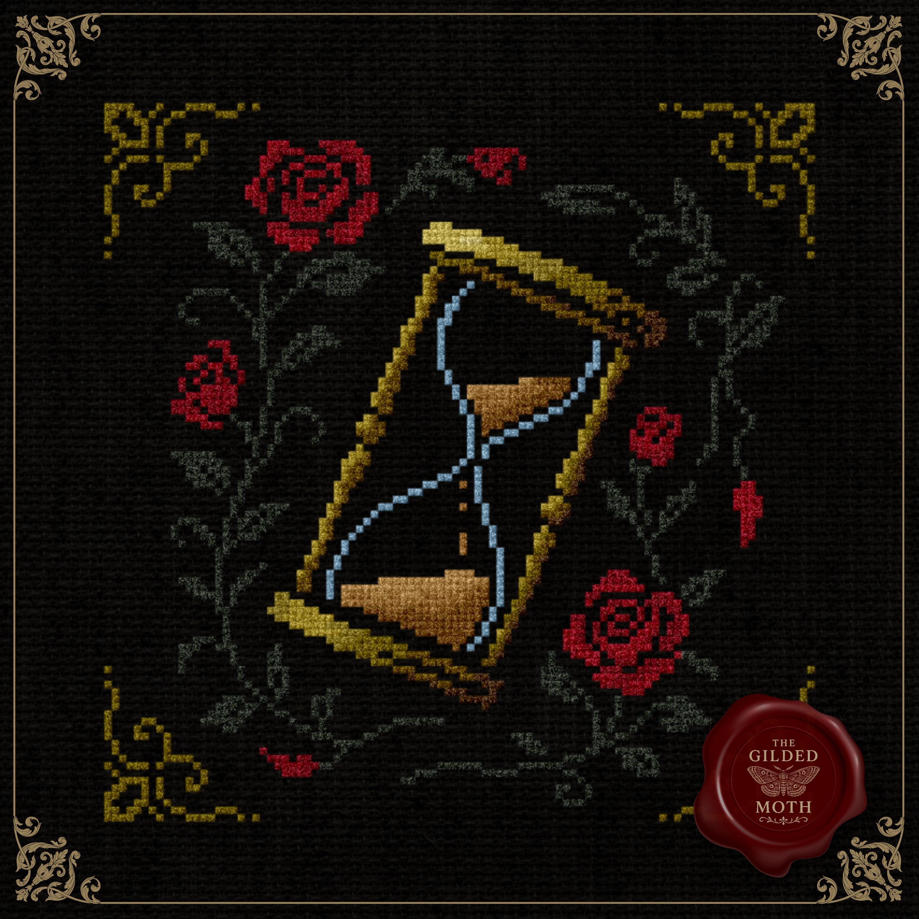 Gothic counted Cross Stitch Gallery Wall Pattern Pack | Dark Academia Embroidery Bundle | Skeleton Rose Sword Hourglass Quote PDF Set bundle