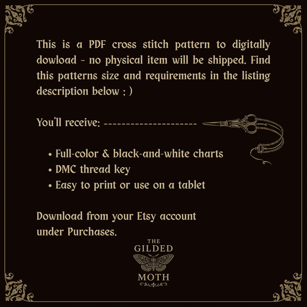 Medieval Heraldic Lion Cross Stitch Pattern • Gothic Crest Embroidery • Golden Rampant Lion • Dark Castle Decor PDF • Black Aida Pattern