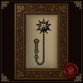Medieval Flail counted Cross Stitch Pattern • Gothic Blackwork Weapon PDF • Dark Fantasy Mace Embroidery • One-Colour Minimalist Pattern