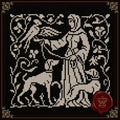 Medieval Tapestry counted  Cross Stitch Pattern • Gothic Monochrome Sampler PDF • Lady with Hounds & Bird Embroidery • Blackwork-Style Decor