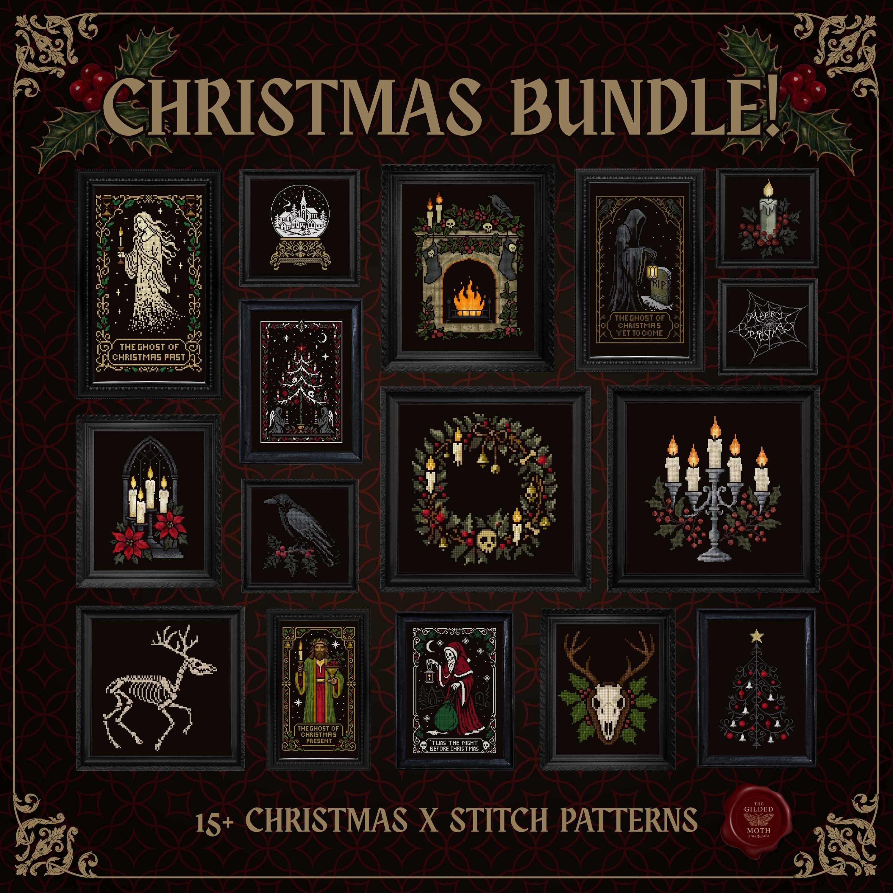 Entire Shop counted Cross Stitch Bundle • 100+ Gothic & Medieval Patterns • Printable PDF Charts • Instant Download • Sampler Pack