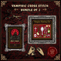 Vampire counted cross stitch bundle | gothic pattern pack | dark embroidery chart pdf printables | Dracula black Aida design | vintage